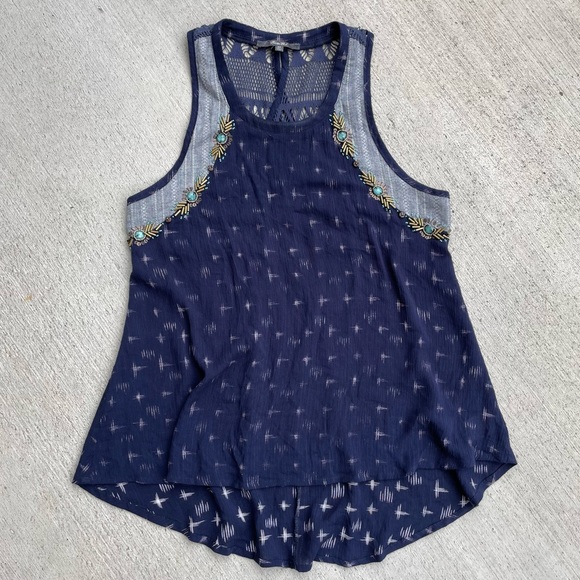 Miss Me beaded hi-low tunic XS - Picture 3 of 10